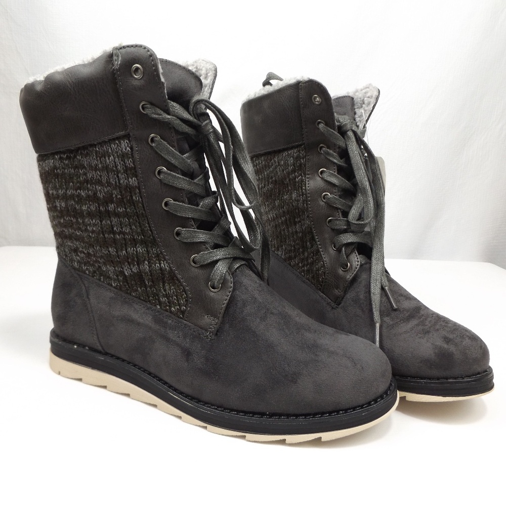 Muk Luks Christy Mid Calf Boots - Gray - size 8